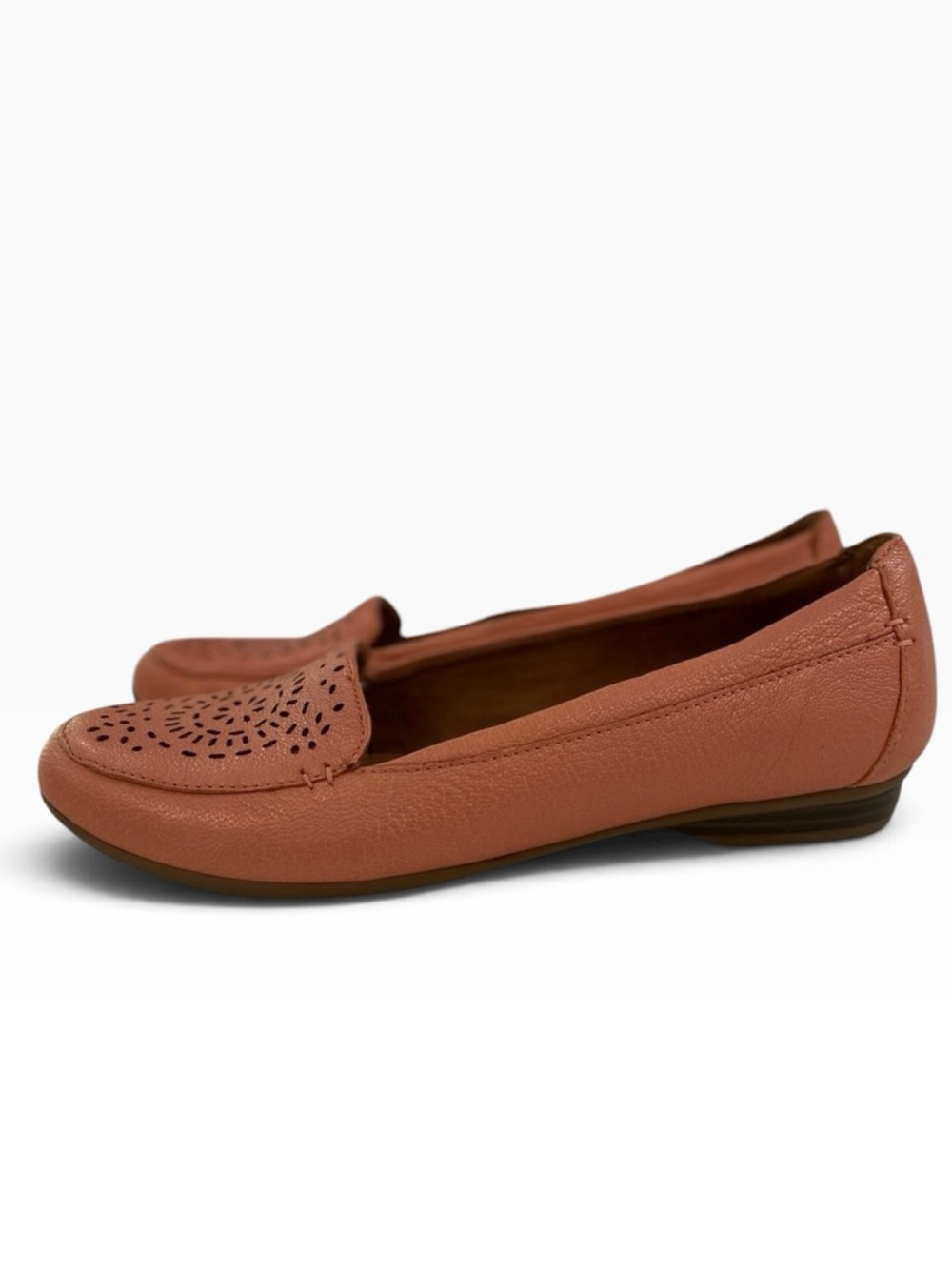 Naturalizer N5 Coral Brown Leather Loafers 9M Comfort Walking Travel Slip On Sho